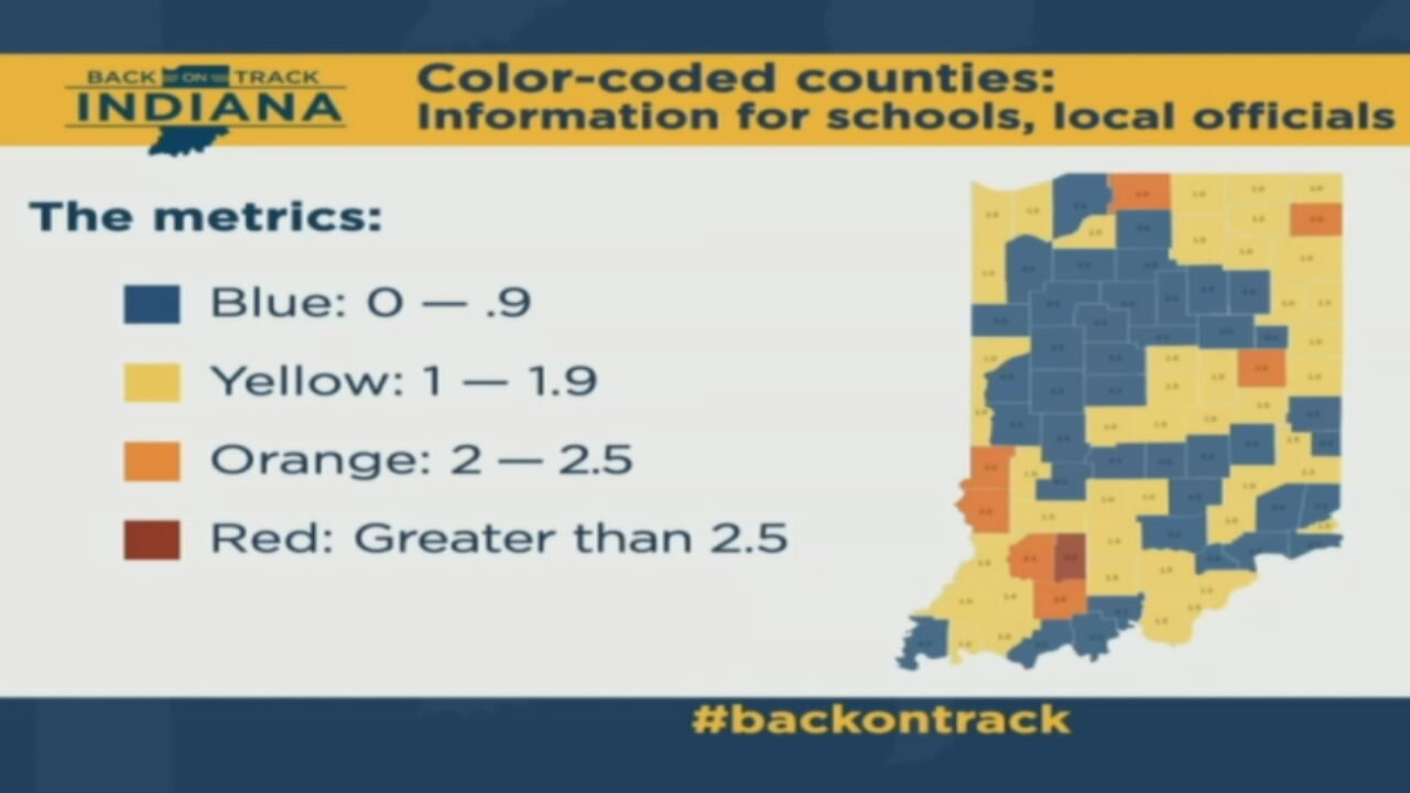 Indiana using metrics to create color-coded COVID-19 map